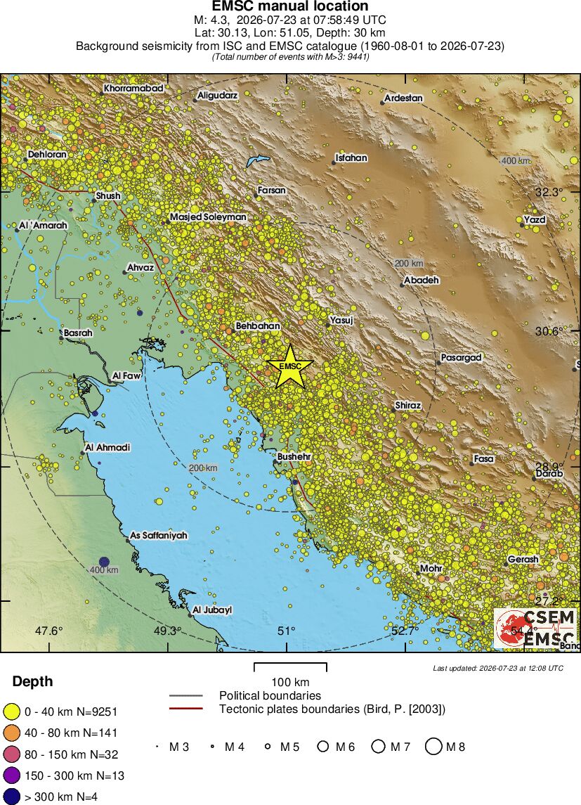 regional historical seismicity