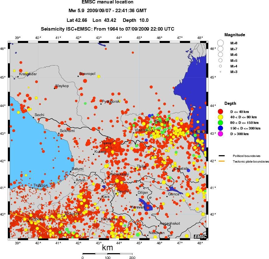 regional historical seismicity