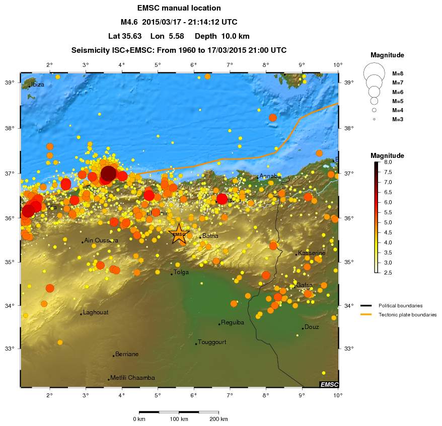 regional magnitude historical seismicity